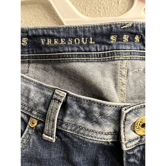 Freesoul Emerald 2520 Ladies Dark Denim Jeans Trousers Straight Low R. W32 L32 - Picture 7 of 13